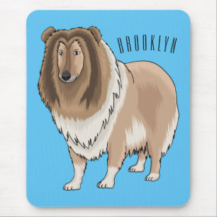 Tapis De Souris Illustration de chien Rough collie