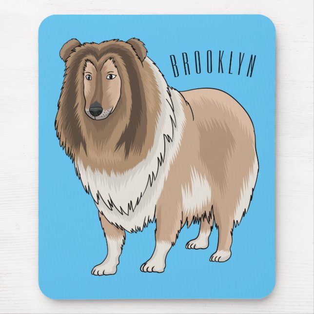 Tapis De Souris Illustration de chien Rough collie (Devant)