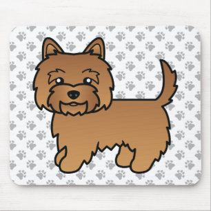 Tapis De Souris Illustration de chien Terrier Cairn rouge & emprei