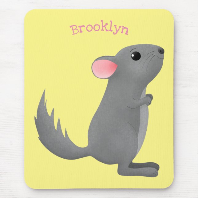 Tapis De Souris Illustration de chinchilla gris mignon (Devant)