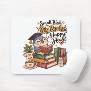 Tapis De Souris Illustration de chouette mignonne lisant des livre