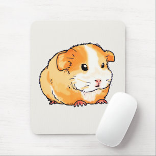 Tapis De Souris Illustration de cochon d'Inde mignon dessinée à la