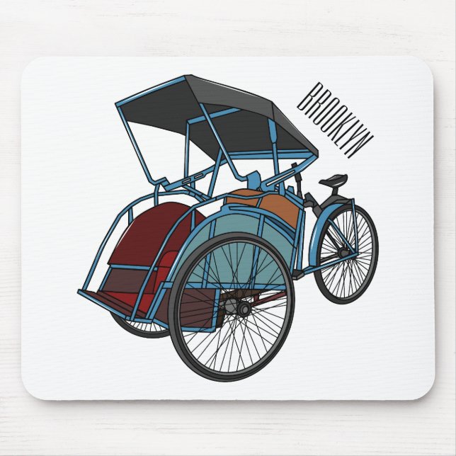Tapis De Souris Illustration de cyclo-pousse (Devant)