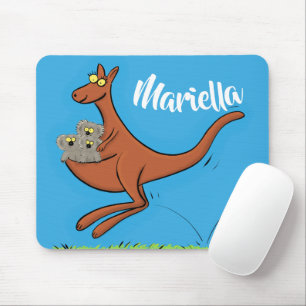Tapis De Souris Illustration de dessin animé Cute kangaroo et koal