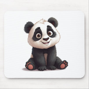 Tapis De Souris Illustration de dessin animé d'ours panda assis