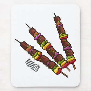 Tapis De Souris Illustration de dessin animé Kebab ou kabob