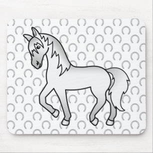 Tapis De Souris Illustration de dessin animé mignon de cheval trot