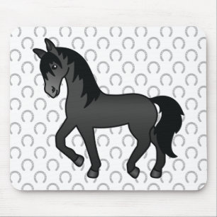 Tapis De Souris Illustration de dessin animé mignon de cheval trot