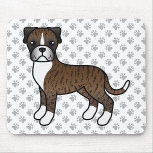 Tapis De Souris Illustration de dessin animé mignon de chien Boxer