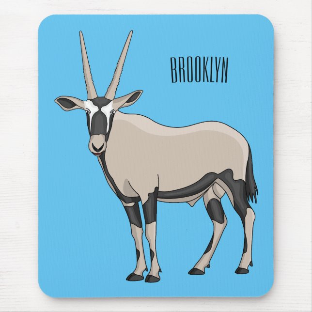 Tapis De Souris Illustration de dessin animé Oryx (Devant)