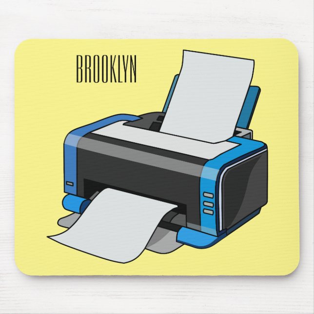 Tapis De Souris Illustration de dessin d'imprimante (Devant)