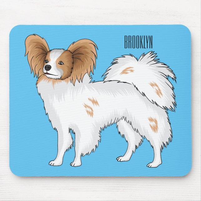 Tapis De Souris Illustration de dessin pour chien de Papillon (Devant)