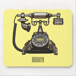Tapis De Souris Illustration de dessin téléphonique