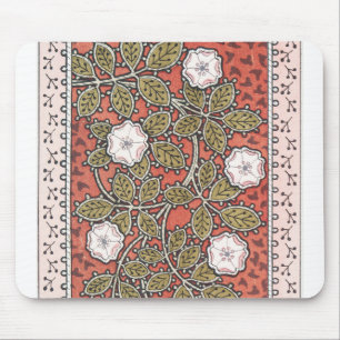 Tapis De Souris Illustration de fleur d'art de rose sauvage vintag