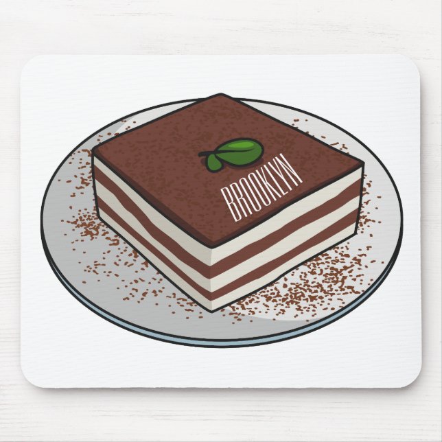 Tapis De Souris Illustration de gâteau de Tiramisu (Devant)
