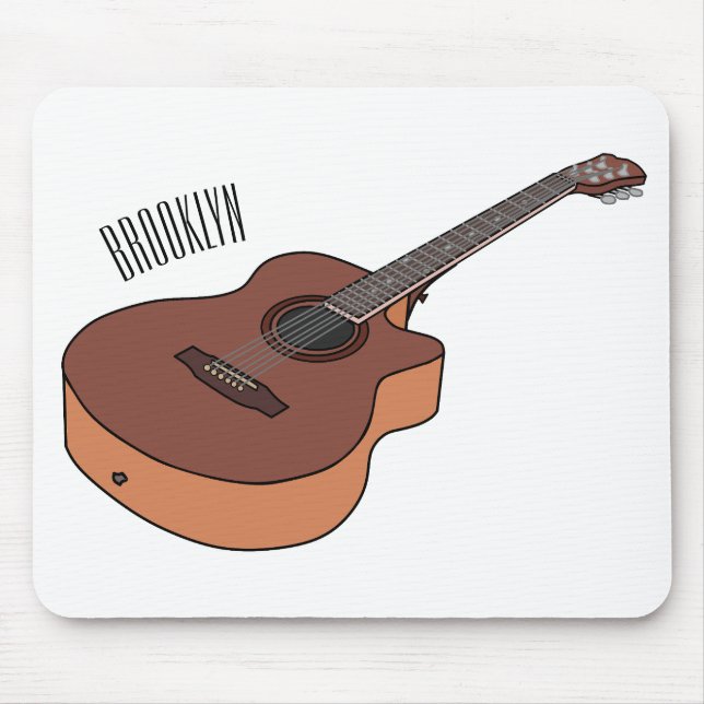 Tapis De Souris Illustration de guitare acoustique (Devant)