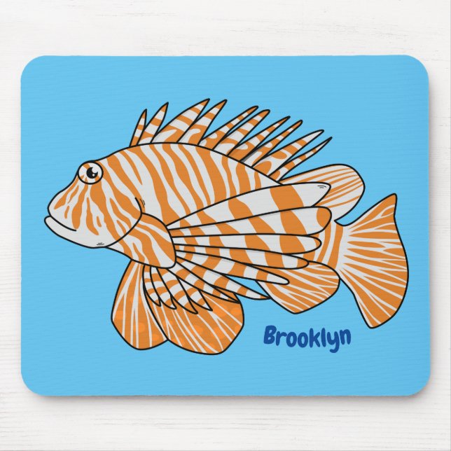 Tapis De Souris Illustration de Happy lionfish (Devant)