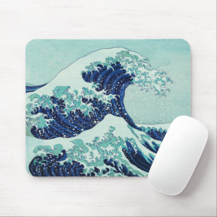 Tapis De Souris Illustration de Hokusai Big Blue Wave