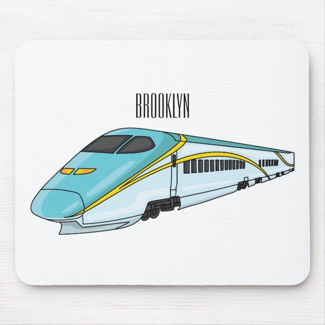 Tapis De Souris Illustration de la bande dessinée d'un train à bal (Devant)