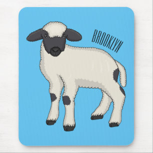 Tapis De Souris Illustration de la caricature de mouton Valais Bla