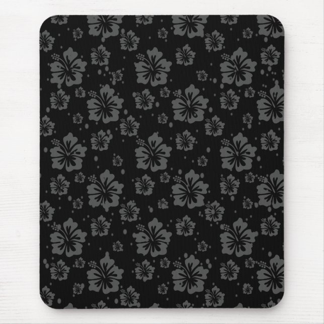 Tapis De Souris Illustration de la fleur noire sur l'Arrière - pla (Devant)