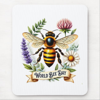 Tapis De Souris Illustration de la Journée mondiale des abeilles a