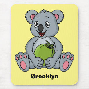 Tapis De Souris Illustration de la koala de Cute et de la noix de 