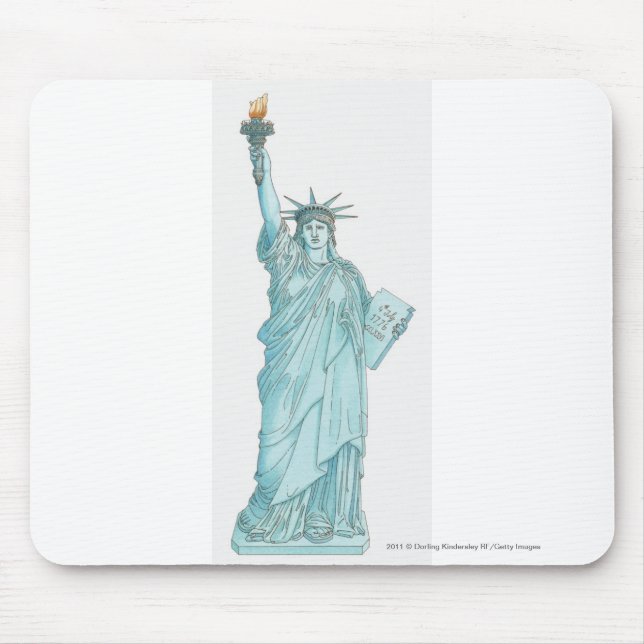 Tapis De Souris Illustration de la statue de la liberté (Devant)