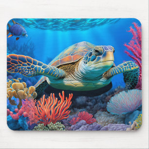 Tapis De Souris Illustration de la tortue marine