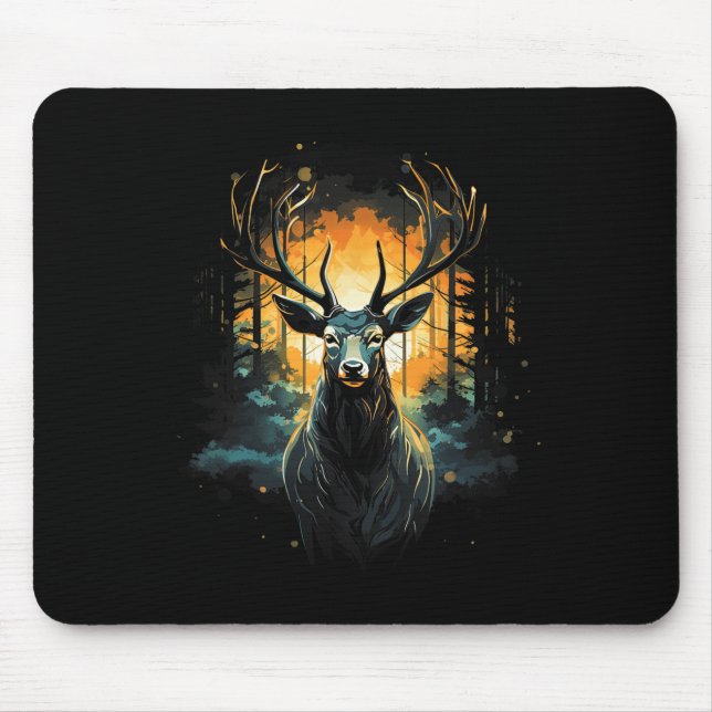 Tapis De Souris Illustration de l'animal sauvage du cerf forestier (Devant)