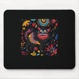 Tapis De Souris Illustration De L'Art Folk Vibrant Avec Un Whimsic