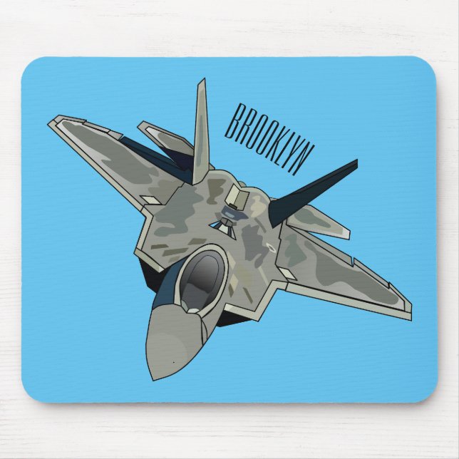 Tapis De Souris Illustration de l'avion de chasse (Devant)