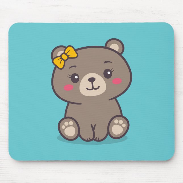 Tapis De Souris Illustration de l'ours en peluche (Devant)