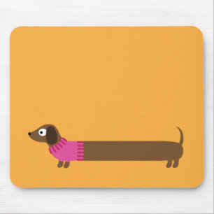 Tapis De Souris Illustration de mignonne long Dachshund