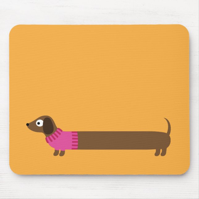 Tapis De Souris Illustration de mignonne long Dachshund (Devant)