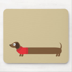 Tapis De Souris Illustration de mignons longs Dachshund