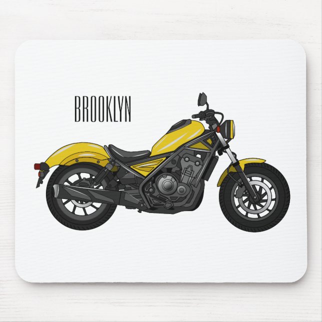 Tapis De Souris Illustration de moto Cruiser (Devant)