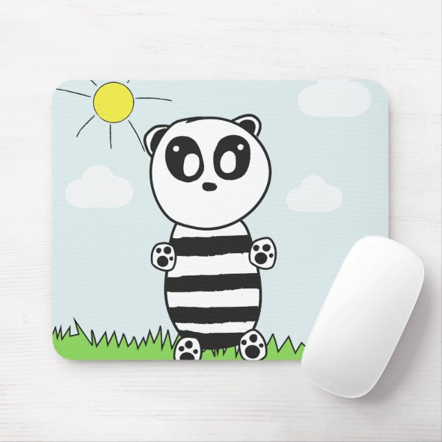 Tapis De Souris Illustration de Panda Mignon (Avec souris)