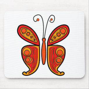 Tapis De Souris Illustration de papillon orange