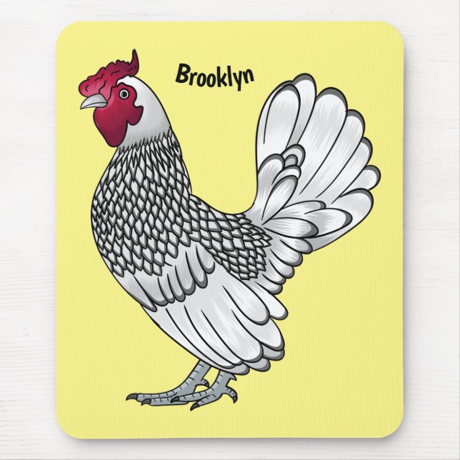 Tapis De Souris Illustration de poulet Sebright (Devant)
