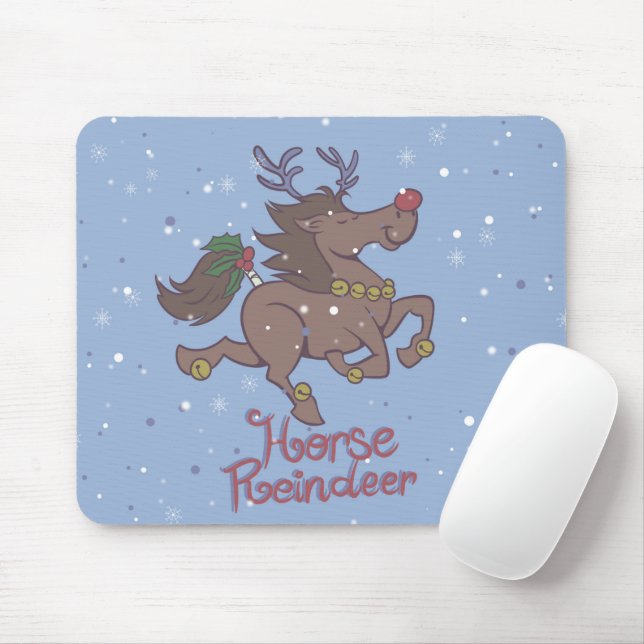 Tapis De Souris Illustration de rennes de cheval (Avec souris)