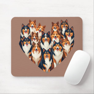 Tapis De Souris Illustration de Sheltie Heart Shetland Sheepdog