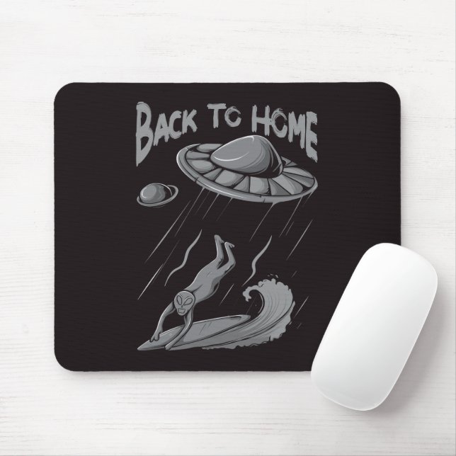 Tapis De Souris Illustration de surf pour alien avec retour à la m (Avec souris)