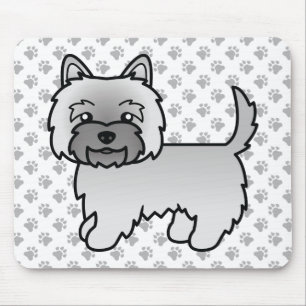 Tapis De Souris Illustration de Terrier Cairn Gris & Motif de Patt