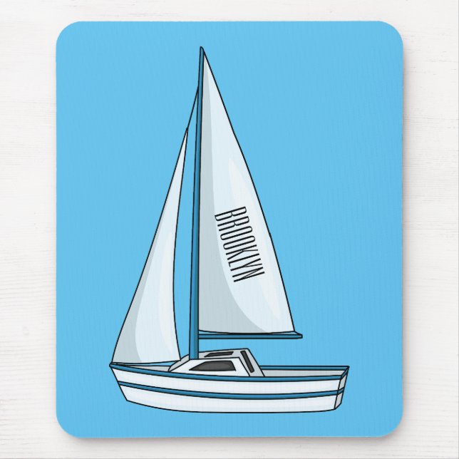 Tapis De Souris Illustration de voilier (Devant)