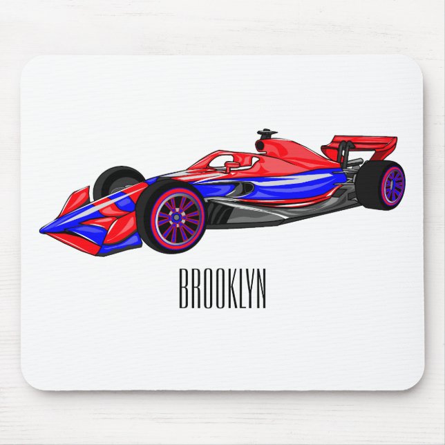 Tapis De Souris Illustration de voiture de course professionnelle (Devant)