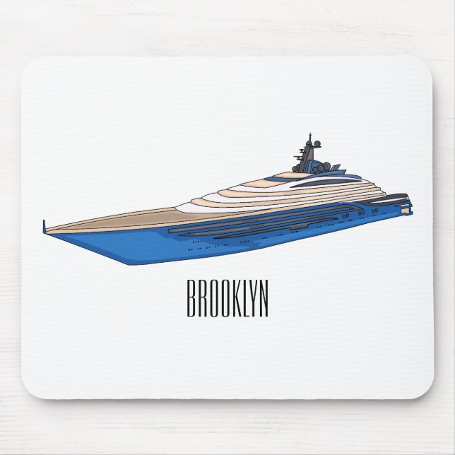 Tapis De Souris Illustration de yacht (Devant)