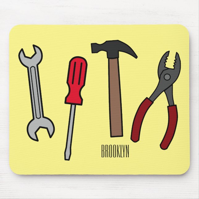 Tapis De Souris Illustration des outils de menuiserie (Devant)