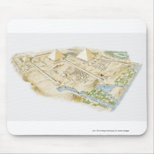 Tapis De Souris Illustration des pyramides de Gizeh