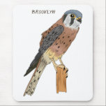 Tapis De Souris Illustration d'oiseau américain Kestrel<br><div class="desc">Illustration American Kestrel pour les amateurs d'oiseaux.</div>